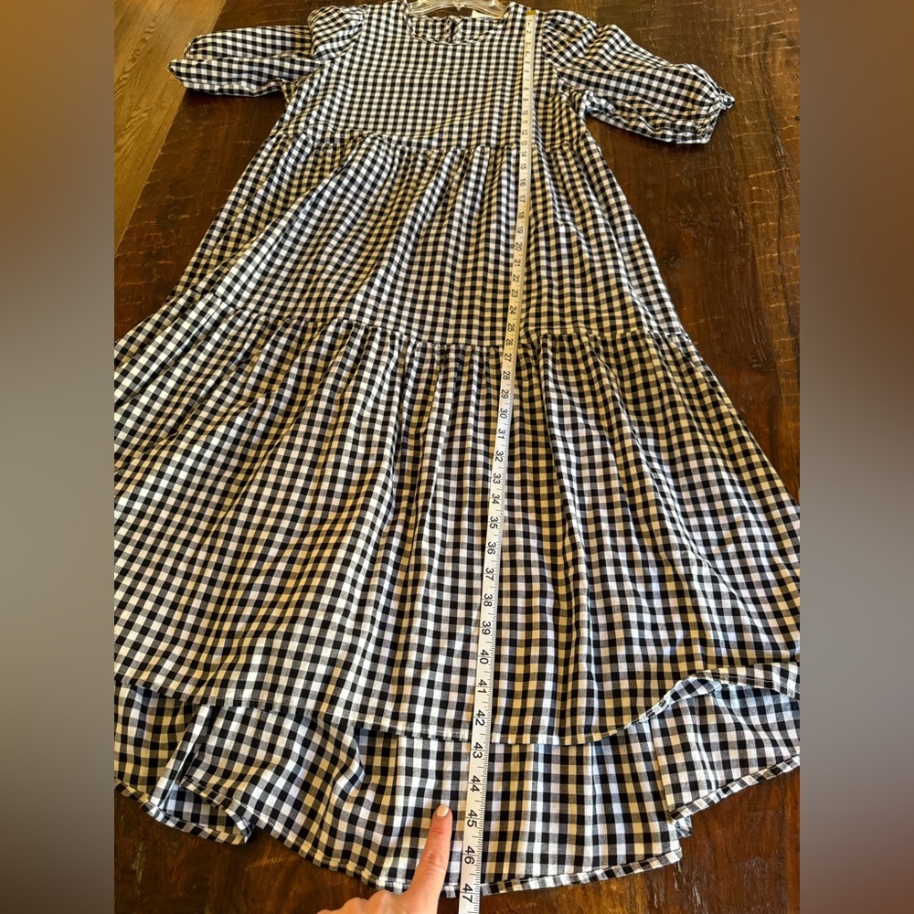 NVIU Black Gingham Checkered Dress M - Picture 7 of 8